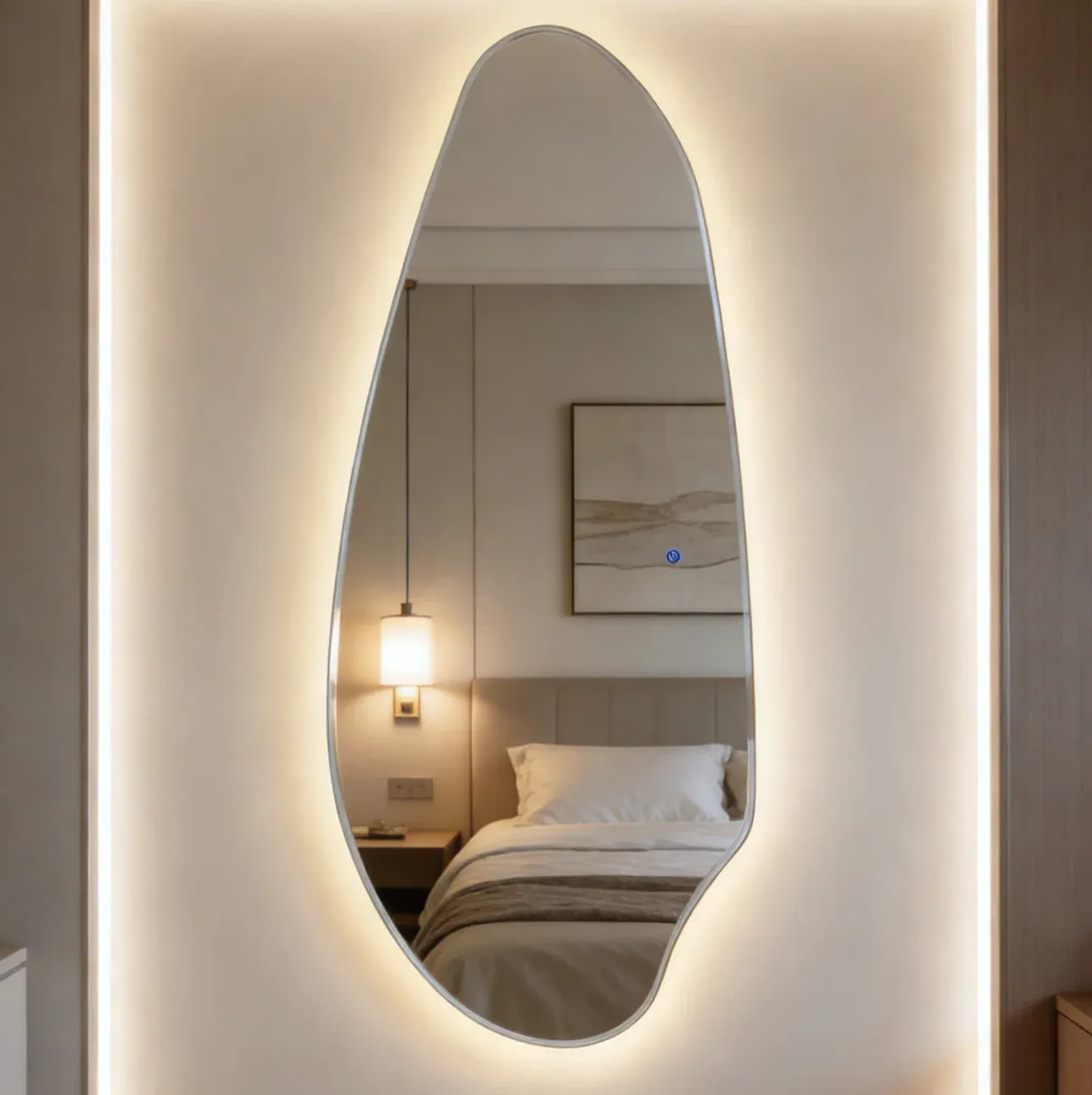 Interior Ave - Jewel Irregular LED Wall Mirror – Backlit Statement Mirror - Image 3