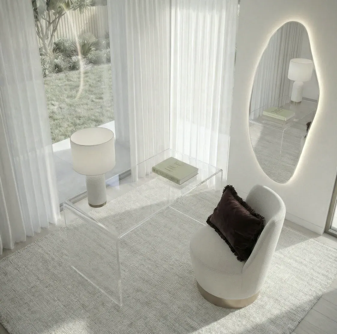 Interior Ave - Opal Irregular LED Wall Mirror – Backlit Statement Mirror - Image 1