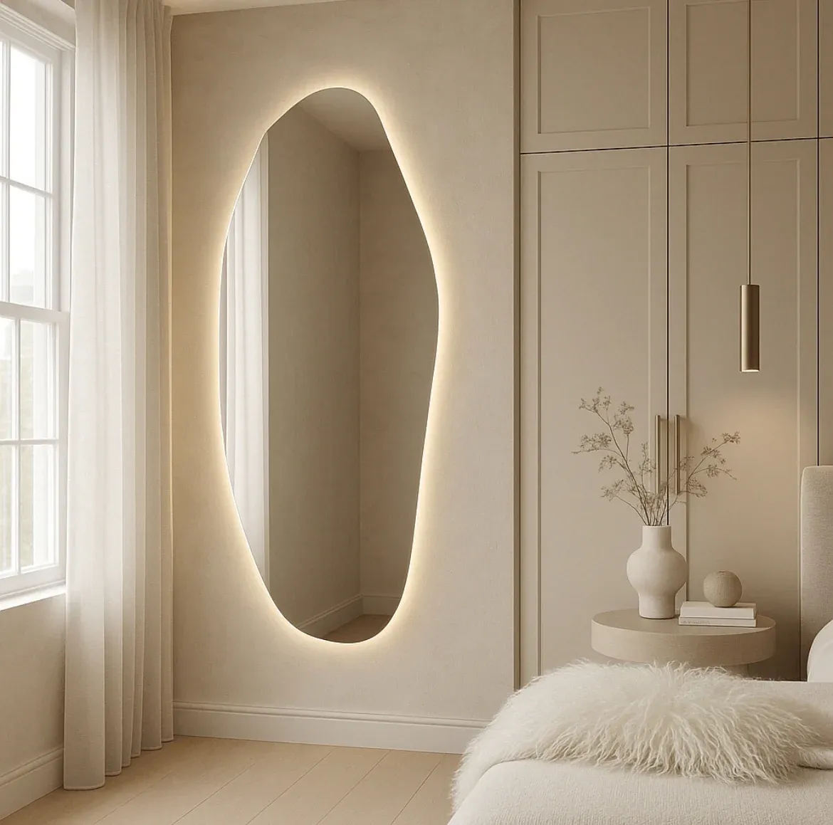 Interior Ave - Opal Irregular LED Wall Mirror – Backlit Statement Mirror - Image 2