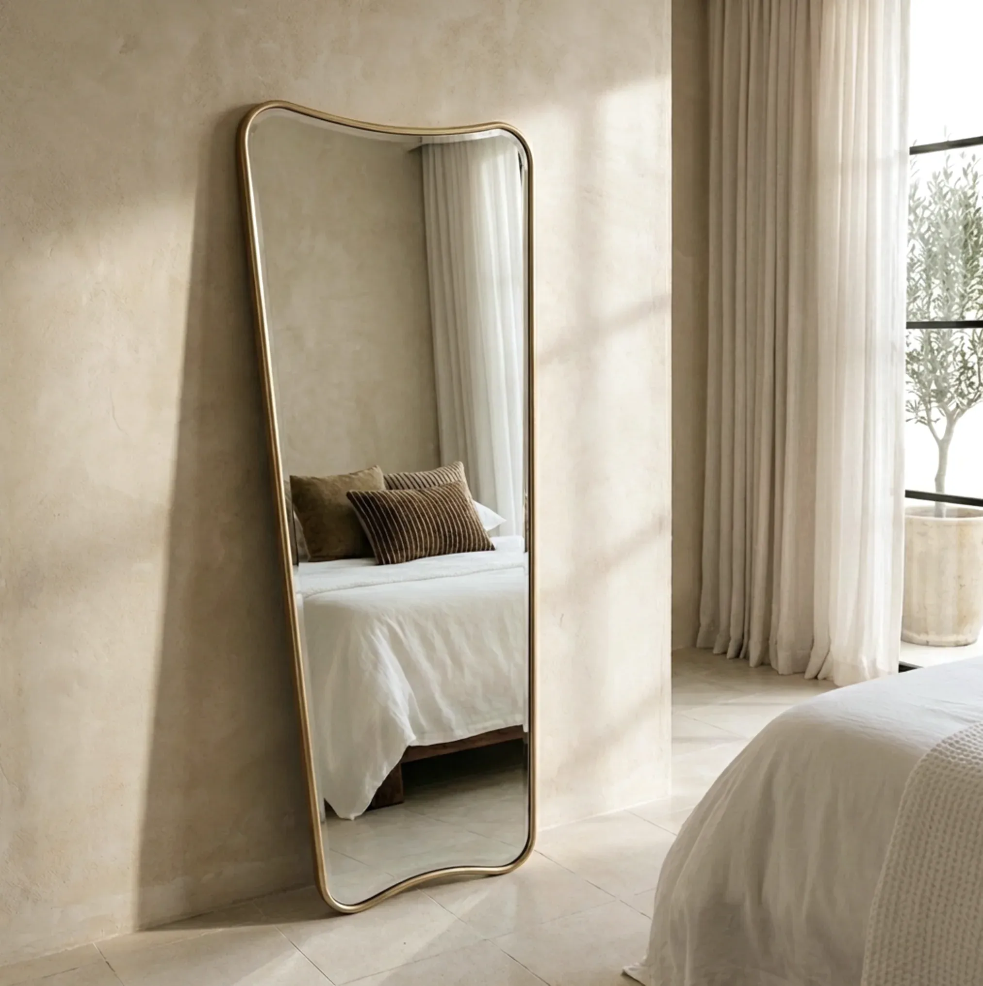 Interior Ave - Pierre Full Length Gold Frame Wall Mirror — Classic Statement - Image 1