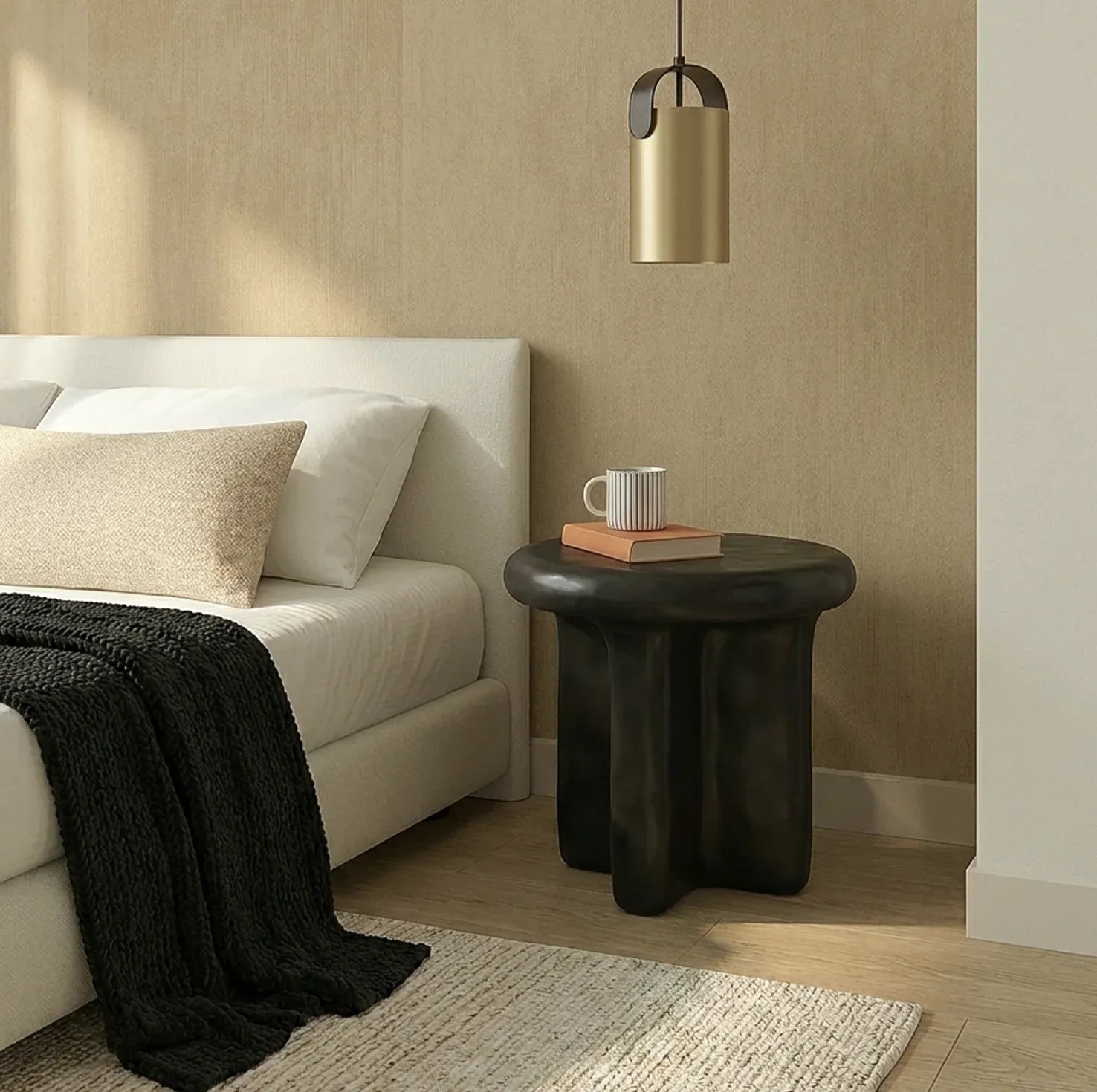 Interior Ave - Santorini Black Stone Side Table - Image 1