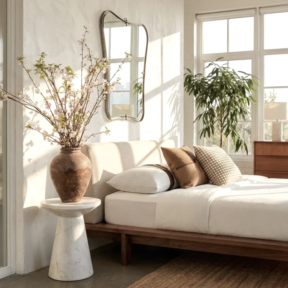 Interior Ave - Veneta Stone Side Table - Calacatta Ivory Finish - Image 2