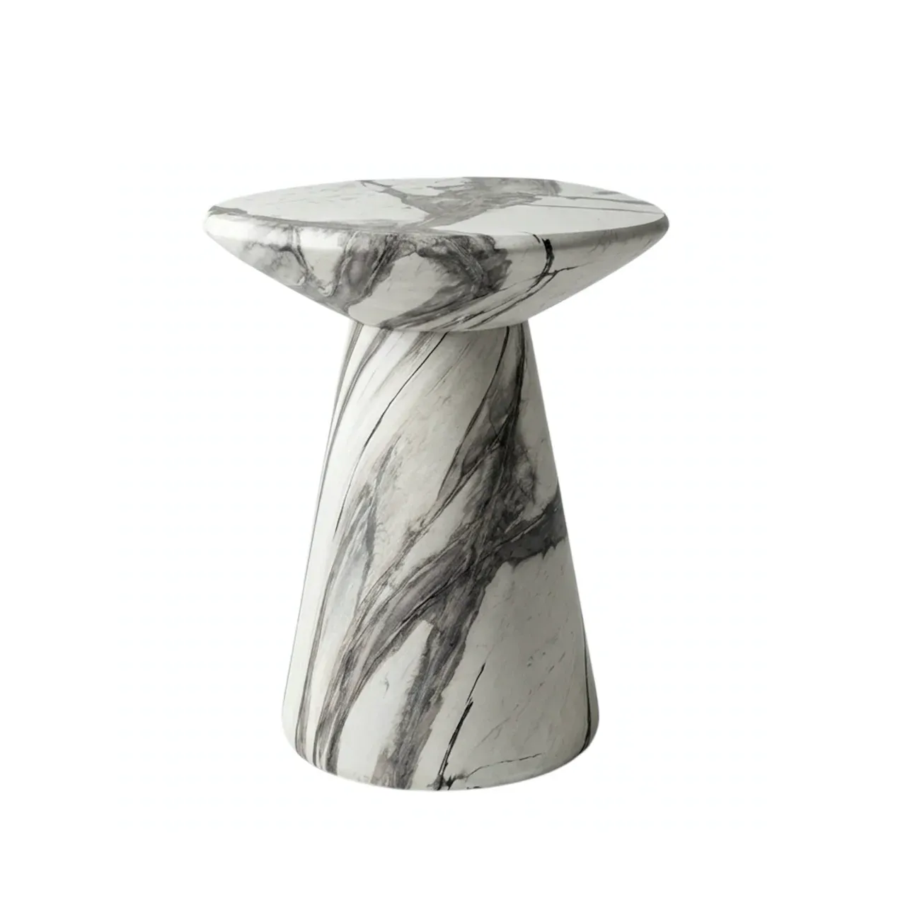 Interior Ave - Veneta Stone Side Table - Panda Marble Finish - Image 4