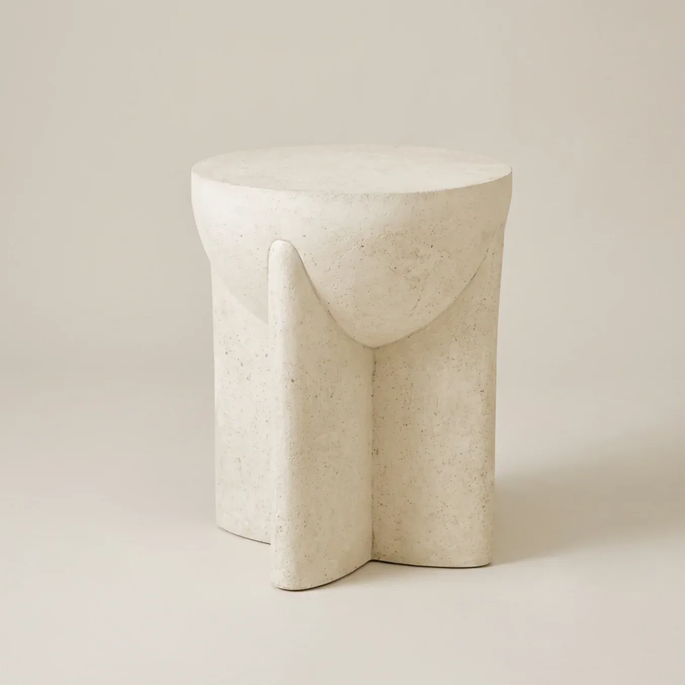 Interior Ave - Zelda Sculptural Stone Side Table – Sand Textured Accent - Image 2