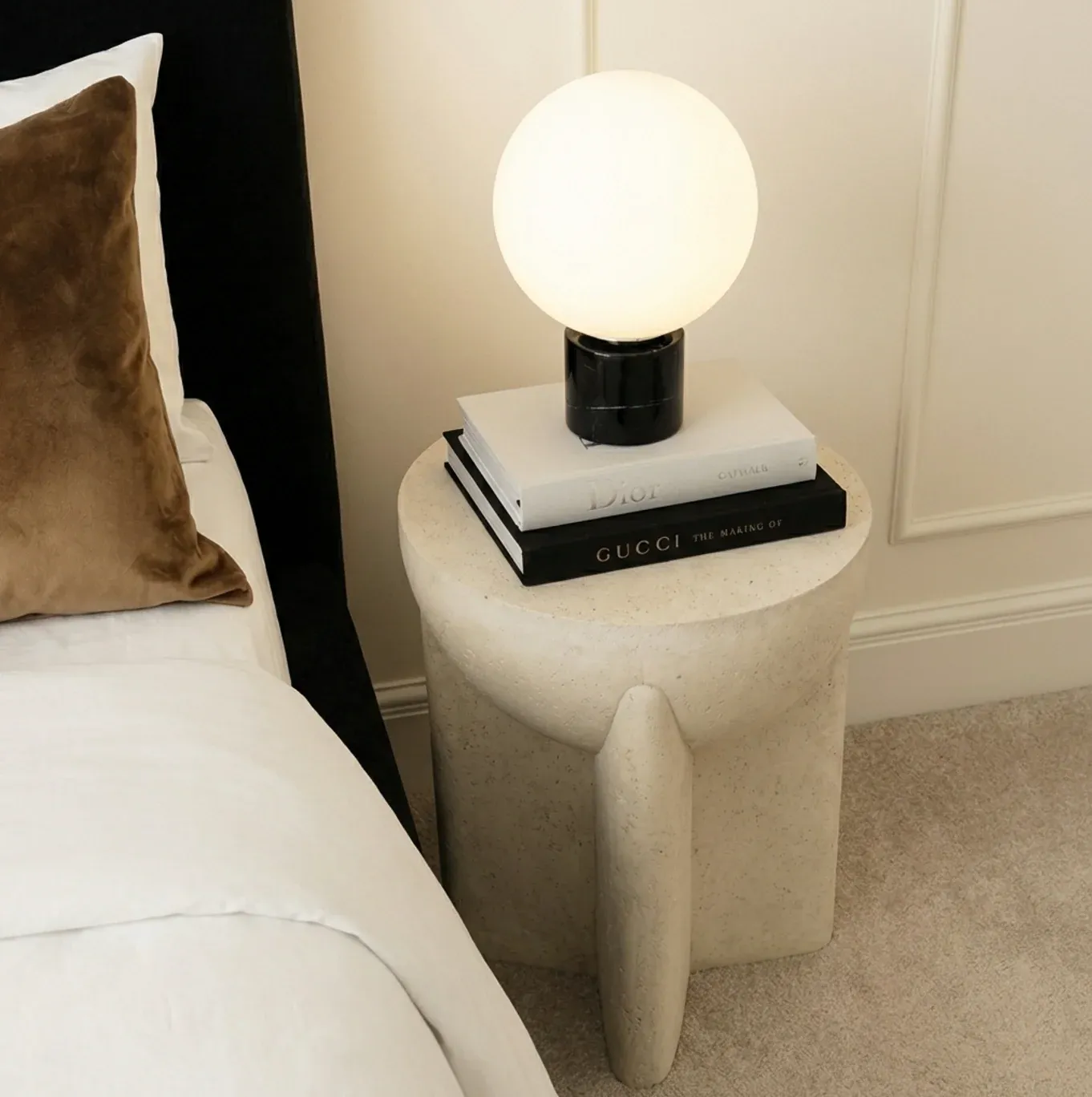 Interior Ave - Zelda Sculptural Stone Side Table – Sand Textured Accent - Image 3