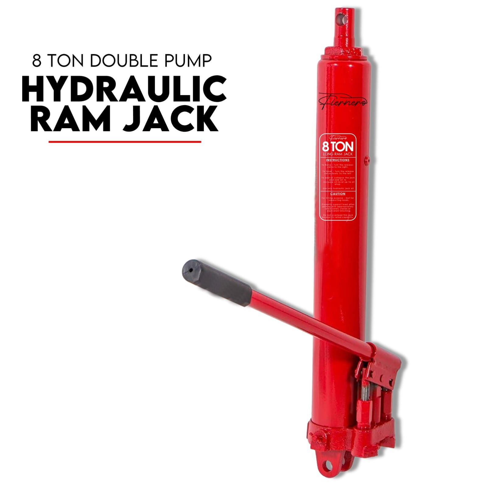 8 Ton Hydraulic Ram Jack Lift Shop Crane Engine Hoist Lifting Double Dual Pump - Image 1