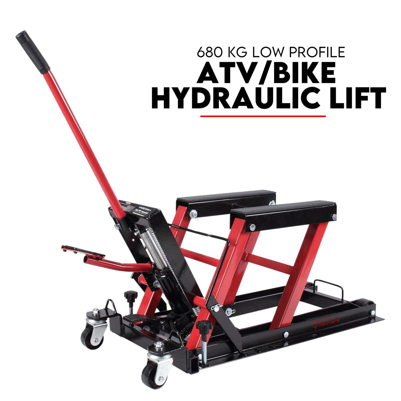 Low Profile Motorcycle ATV 680kg Motorbike Hydraulic Jack Stand Tie Down - Image 1