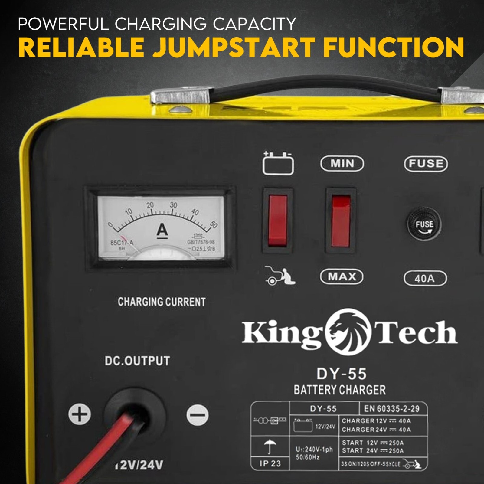 Car Battery Charger 2 in 1 40A 12V 24V For Car ATV Boat Caravan Motorcycle 2in1 - Image 2