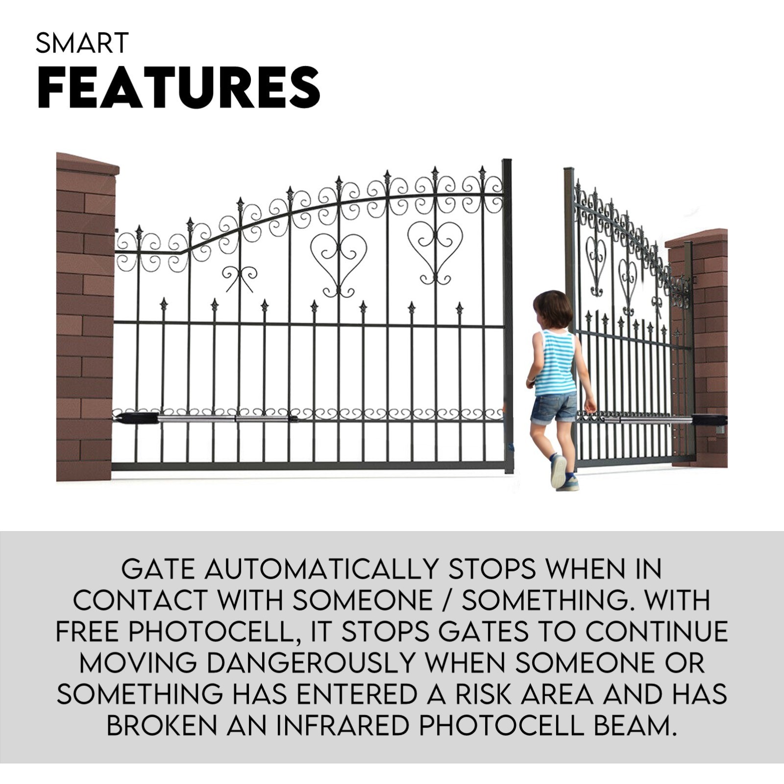 Full Solar Automatic 40W Double Swing Gate Opener Remote Keypad Control - Image 2