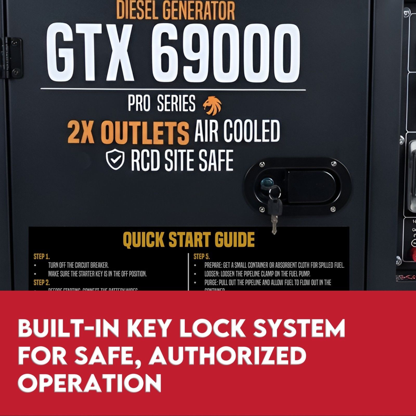 8.4kW Max 6kW Rated Diesel Generator New Single Phase Commercial - Image 4