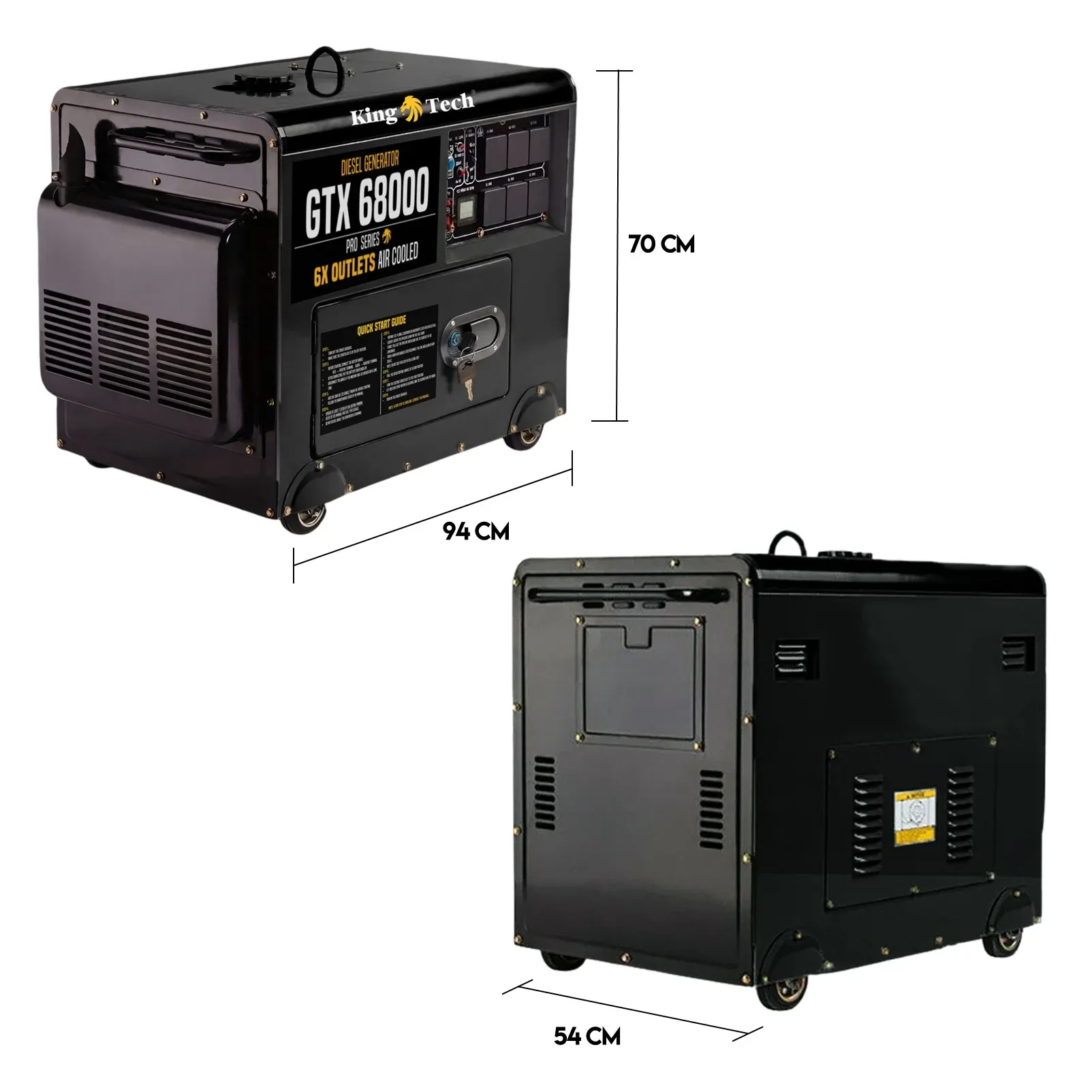 Diesel Generator Single Phase 8.4kw Rated Diesel 6kw 13hp Portable 6 outlets - Image 7
