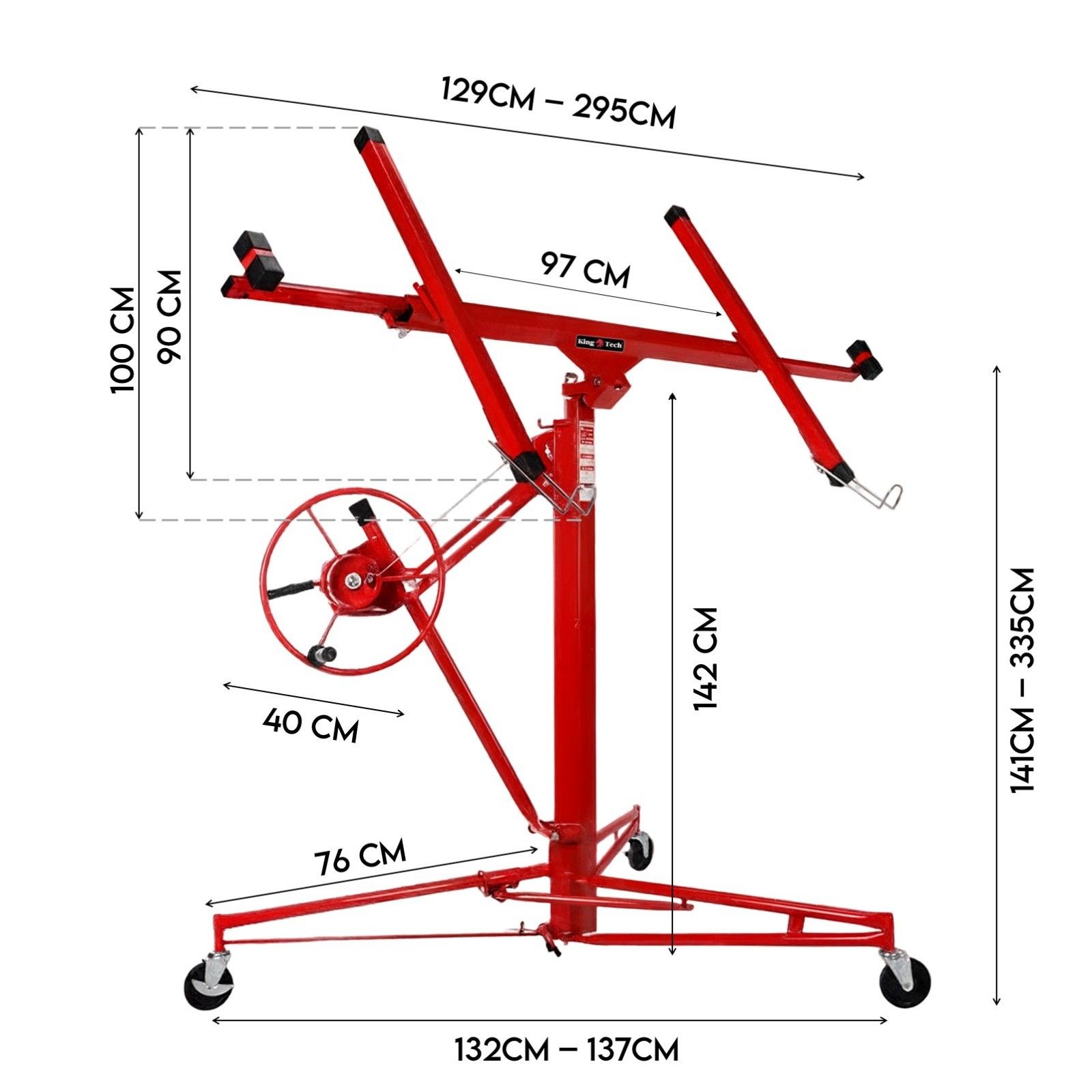11FT Sheet Panel Lifter Plaster Drywall Panel Gyprock Plasterboard Hoist Lift - Image 8