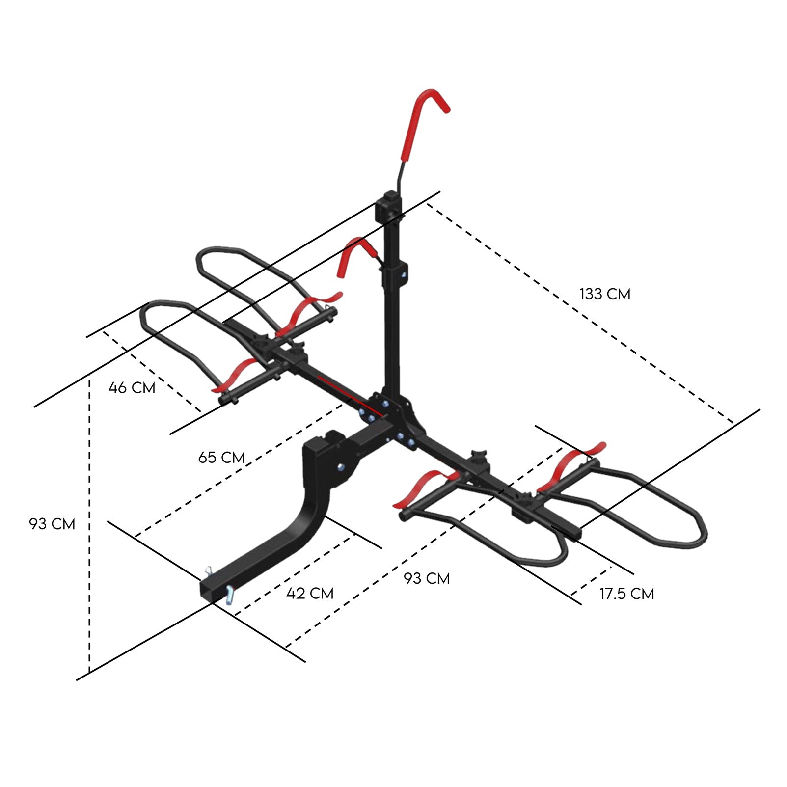 2 E Bike Platform Rack Rear Vehicle Car Carrier Bicycle Holder Hitch Receiver Foldable - Image 2