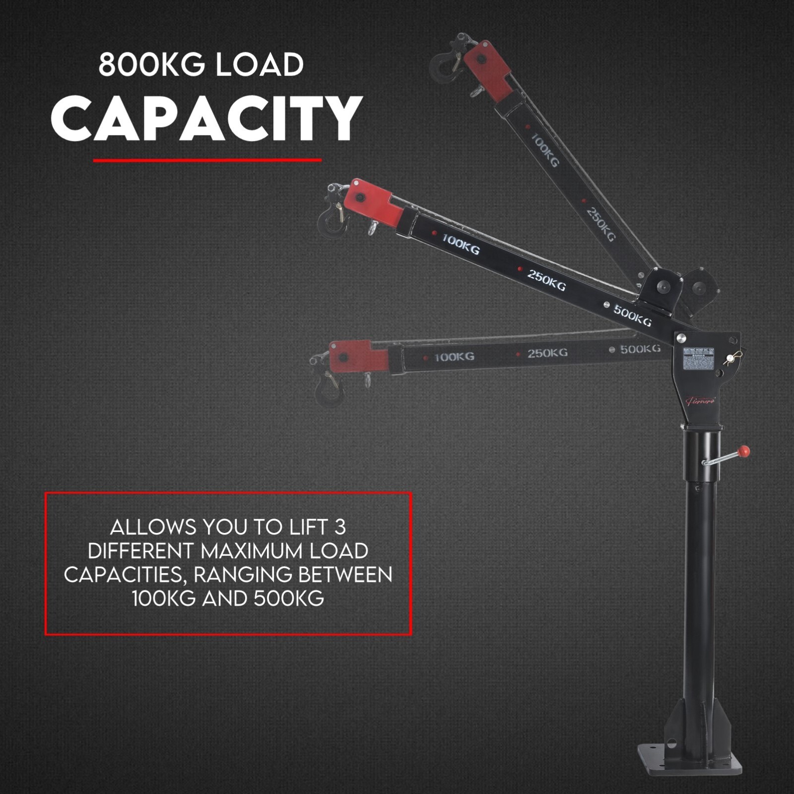 800kg Electric Hoist Winch Crane 12V Swivel Car Truck UTE Lift 360° Pick up - Image 2