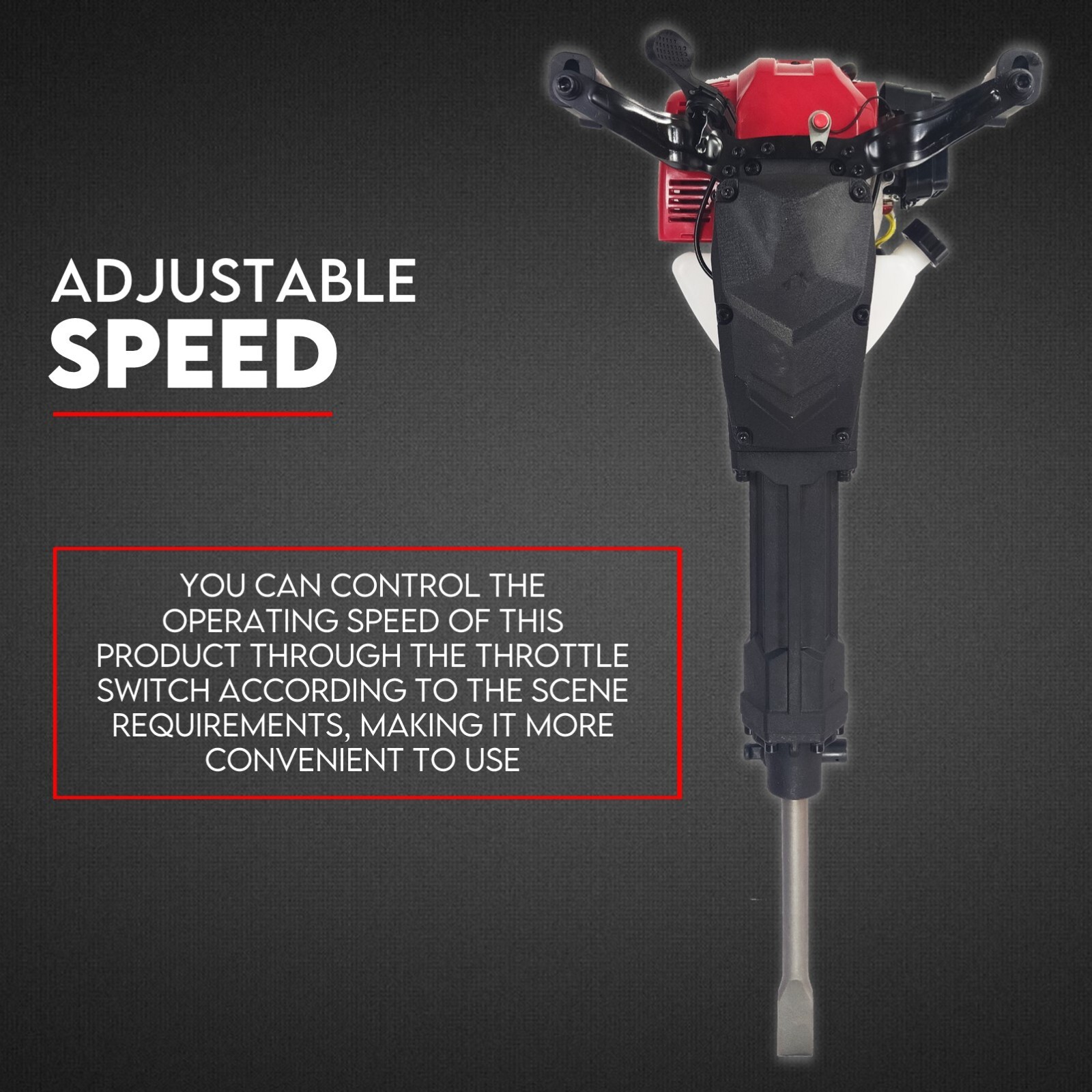 2 Stroke Petrol Demolition Jackhammer Concrete Tile Breaker 52cc Jack Hammer - Image 6