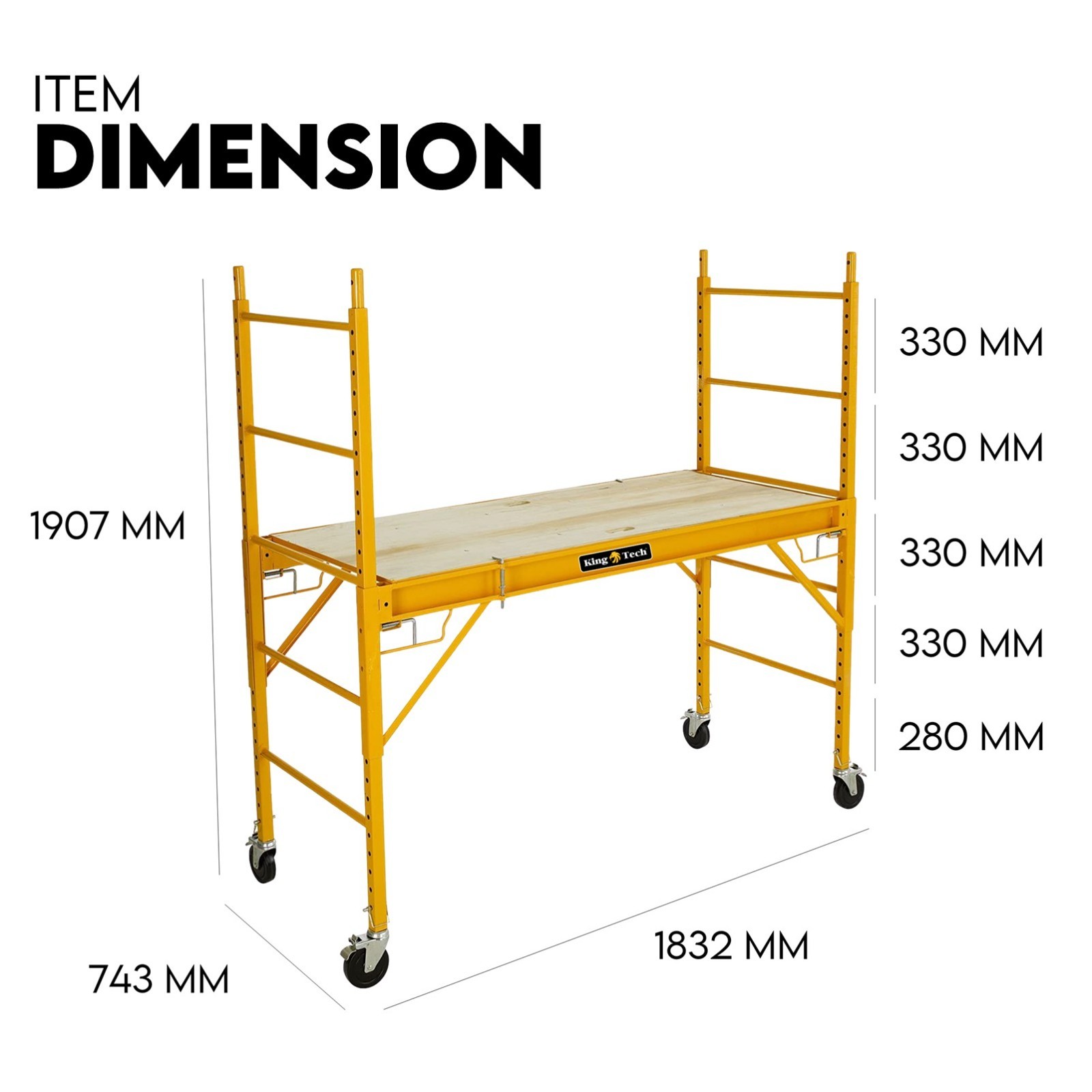 450kg Mobile Scaffold High Work Safety Platform Scaffolding Portable Ladder - Image 7