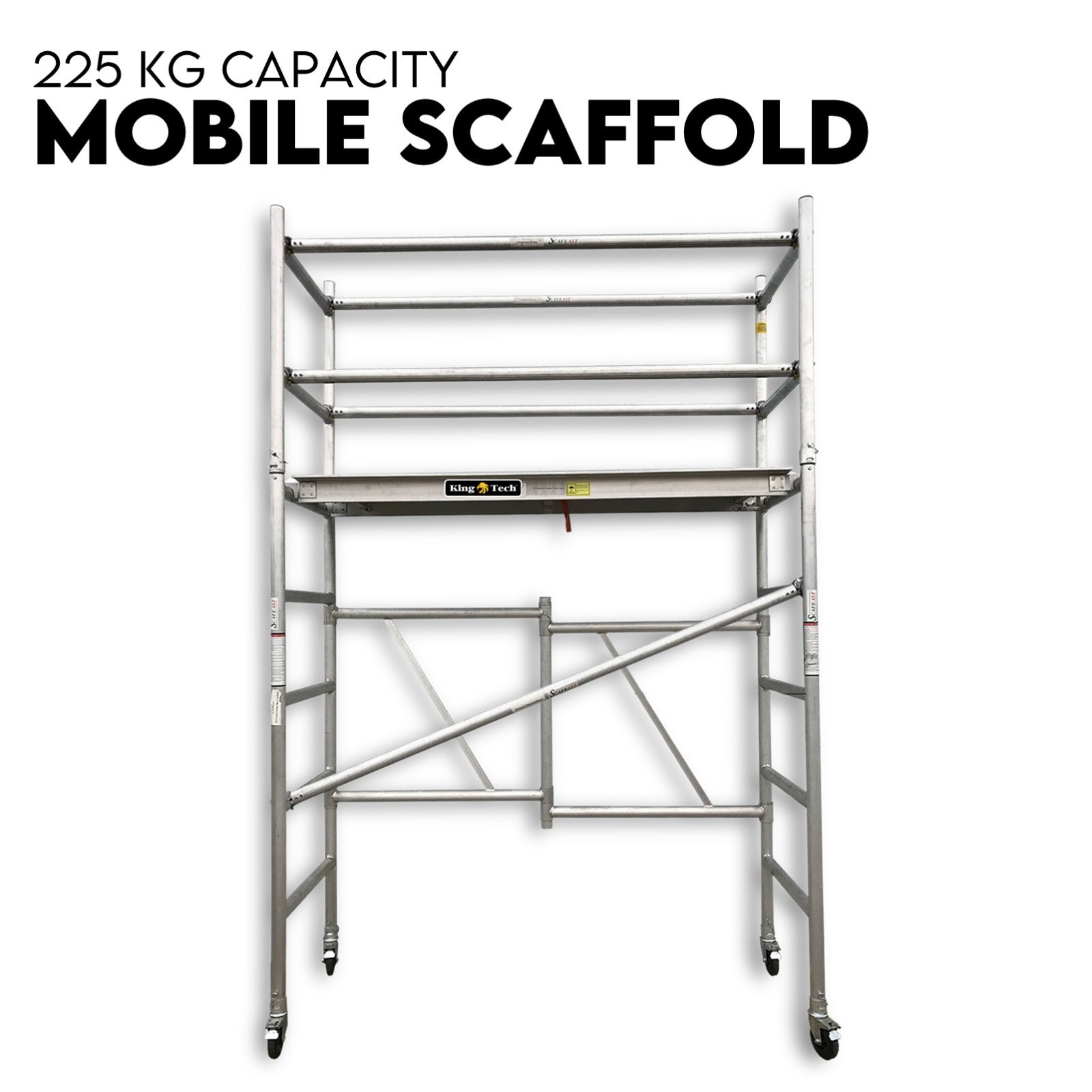 3M Mobile Scaffold Aluminium 225KG Capacity Portable Safety Platform - Image 1