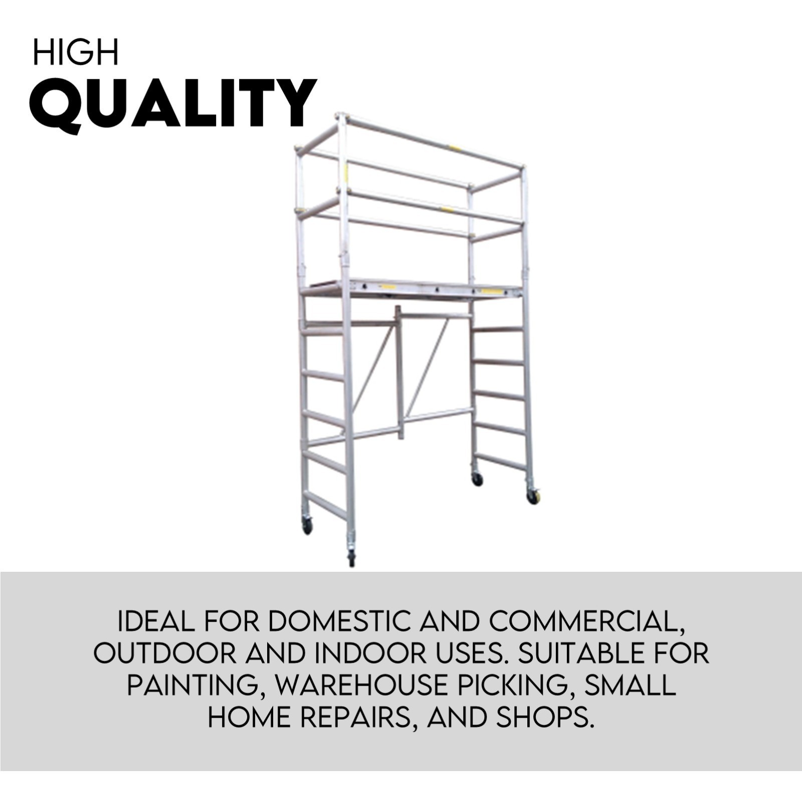 3M Mobile Scaffold Aluminium 225KG Capacity Portable Safety Platform - Image 2