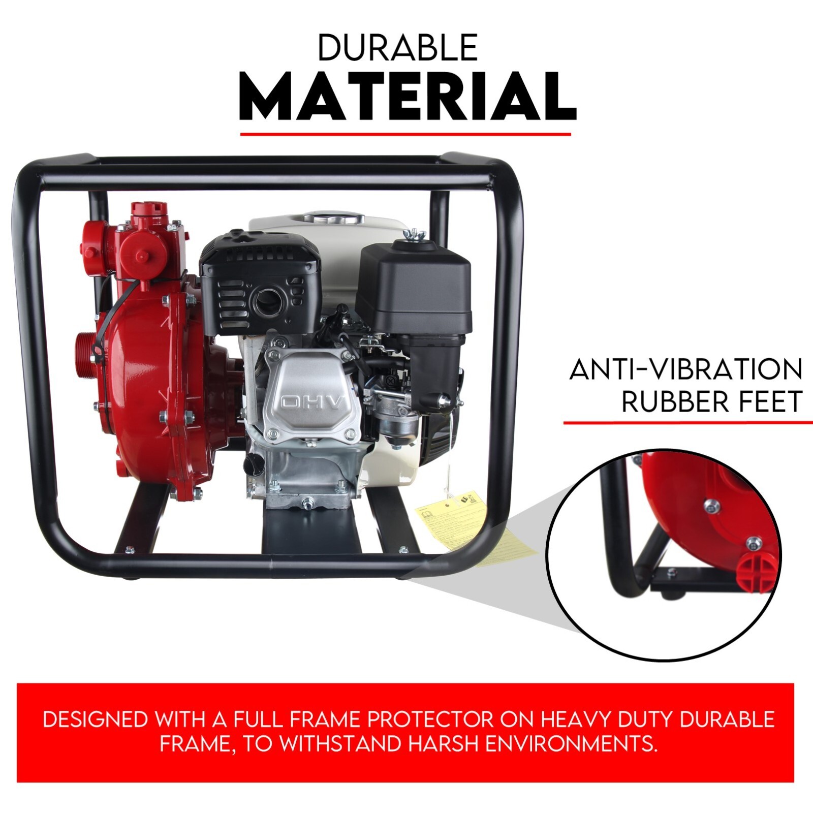 6.5HP Petrol Water Pump Honda GP200 Twin Impeller Irrigation Fire Fighting - Image 5