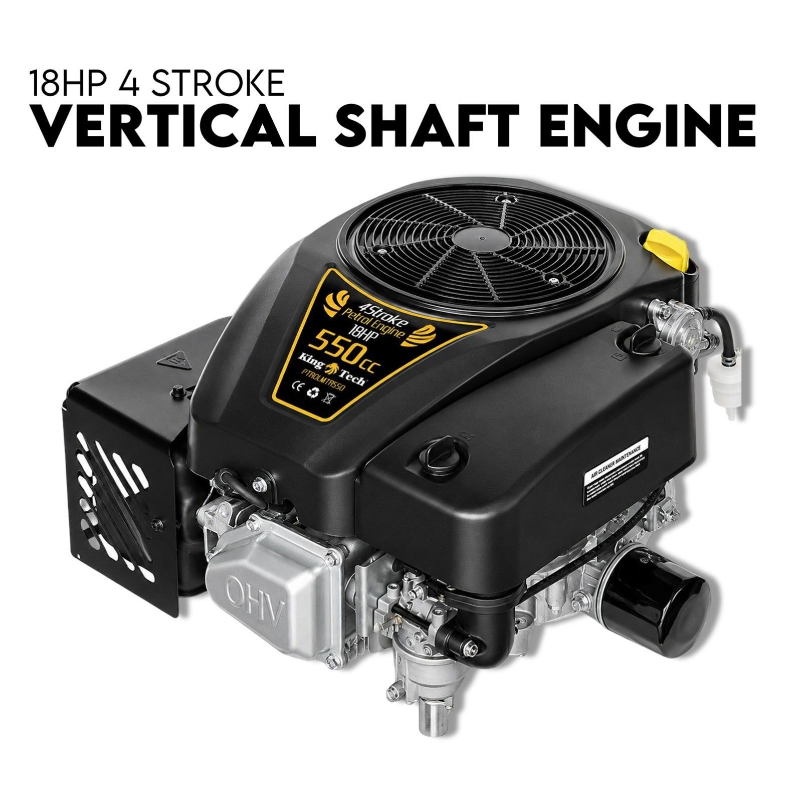 18HP Vertical Shaft Lawn Mower Engine Petrol Motor 4 Stroke OHV Ride On - Image 1