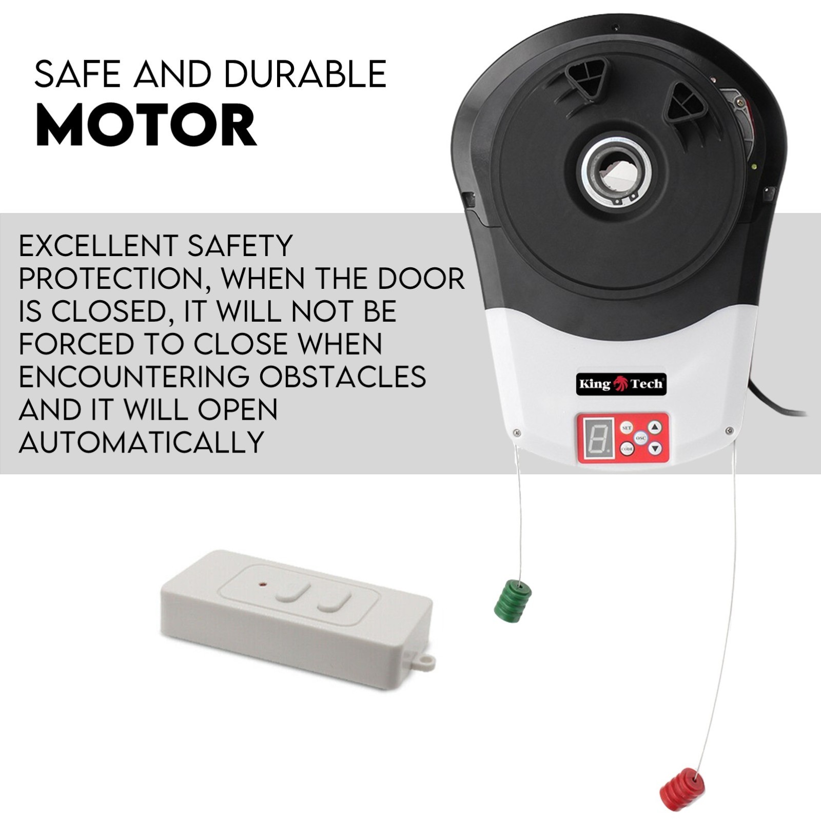 1200N Automatic Roller Door Opener Garage Motor 4x Remote 22m² Rolling - Image 3