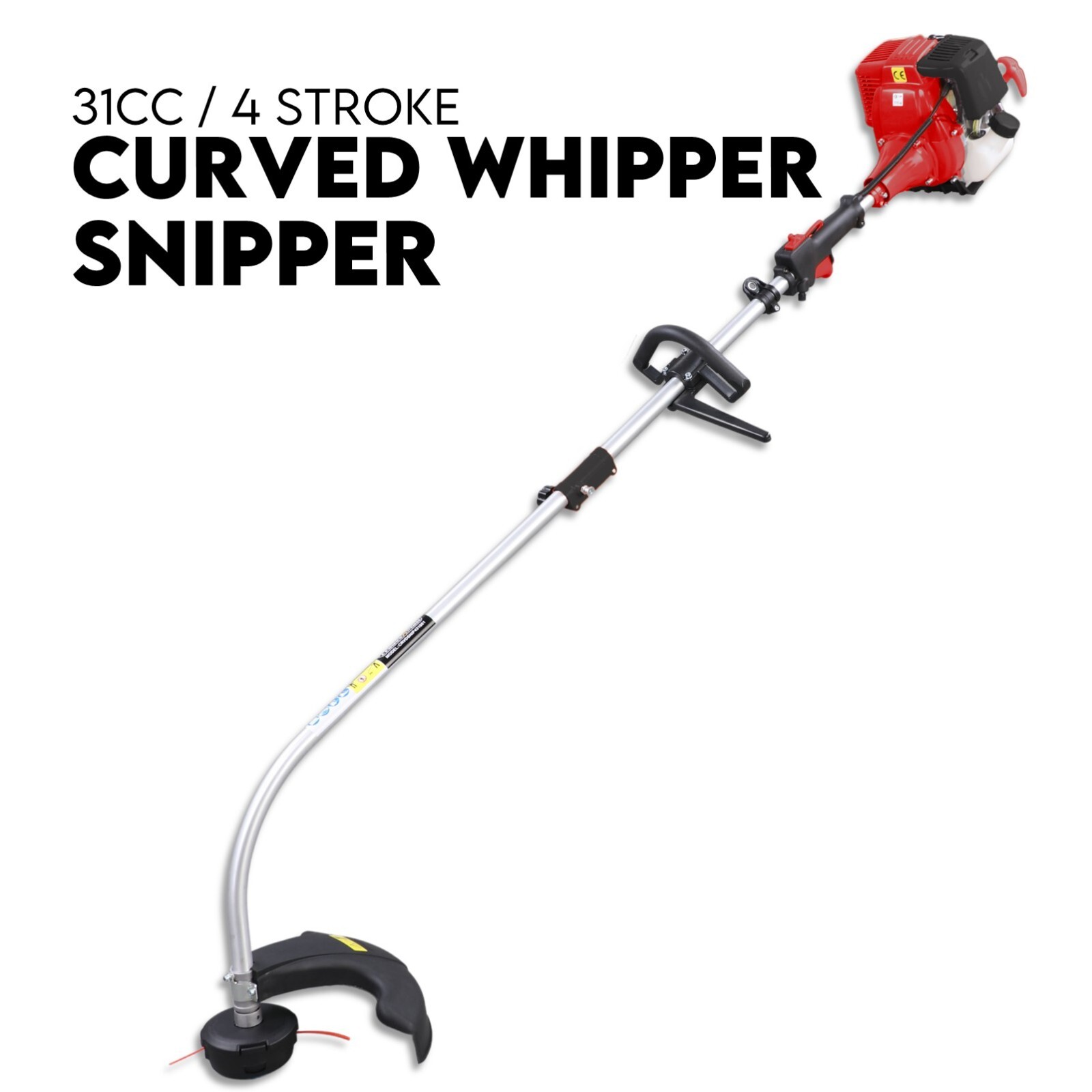4 Stroke Curved Shaft Split Line Trimmer Whipper Snipper Cutter Garden Tool - Image 1