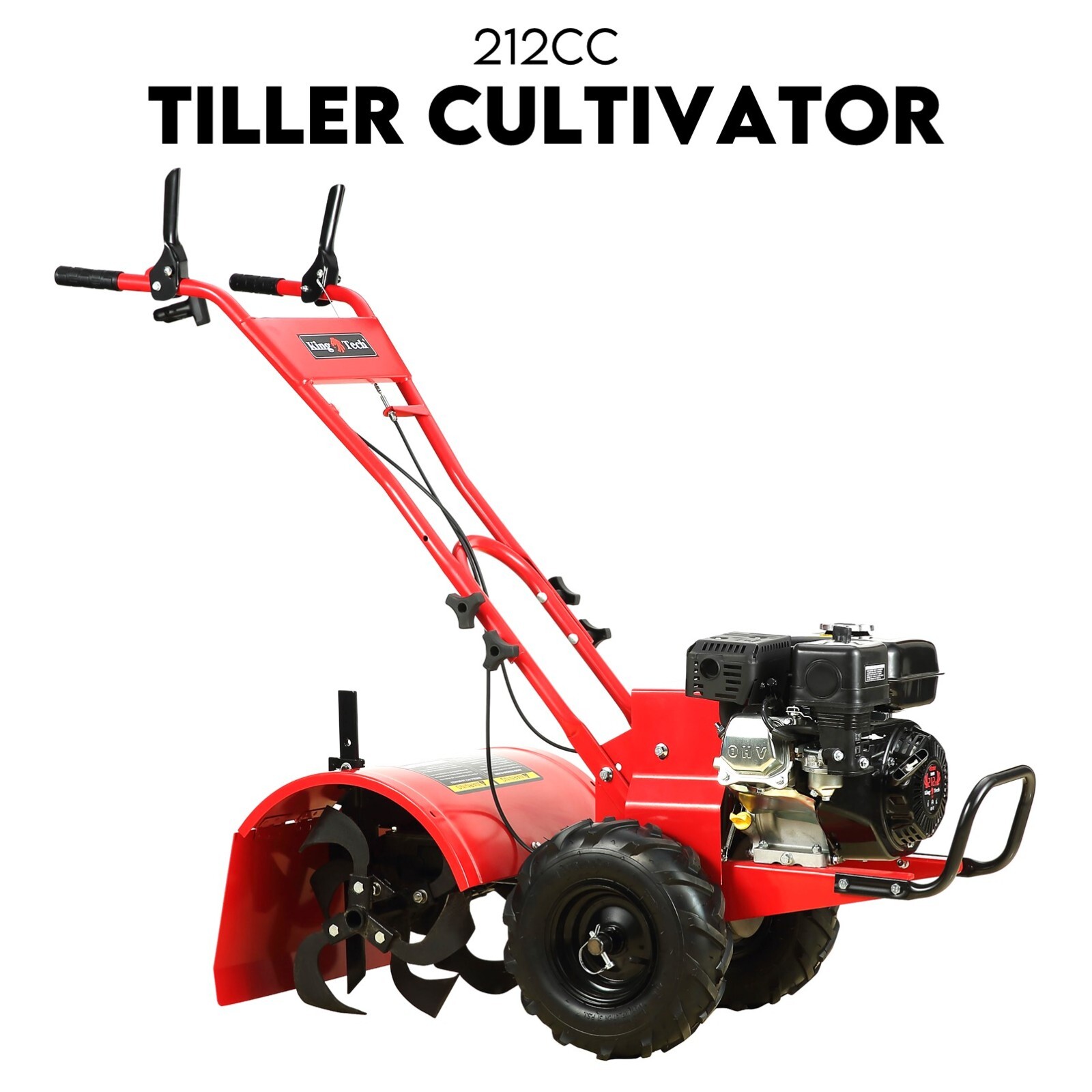 7HP Tiller Cultivator 4 Strokes Rotating Tines Power Handheld Rotary Hoe 4 Blades - Image 1