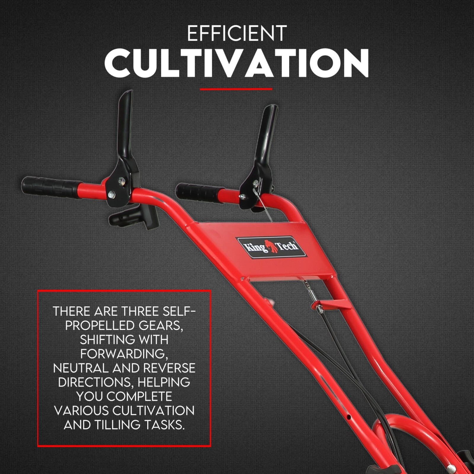 7HP Tiller Cultivator 4 Strokes Rotating Tines Power Handheld Rotary Hoe 4 Blades - Image 4