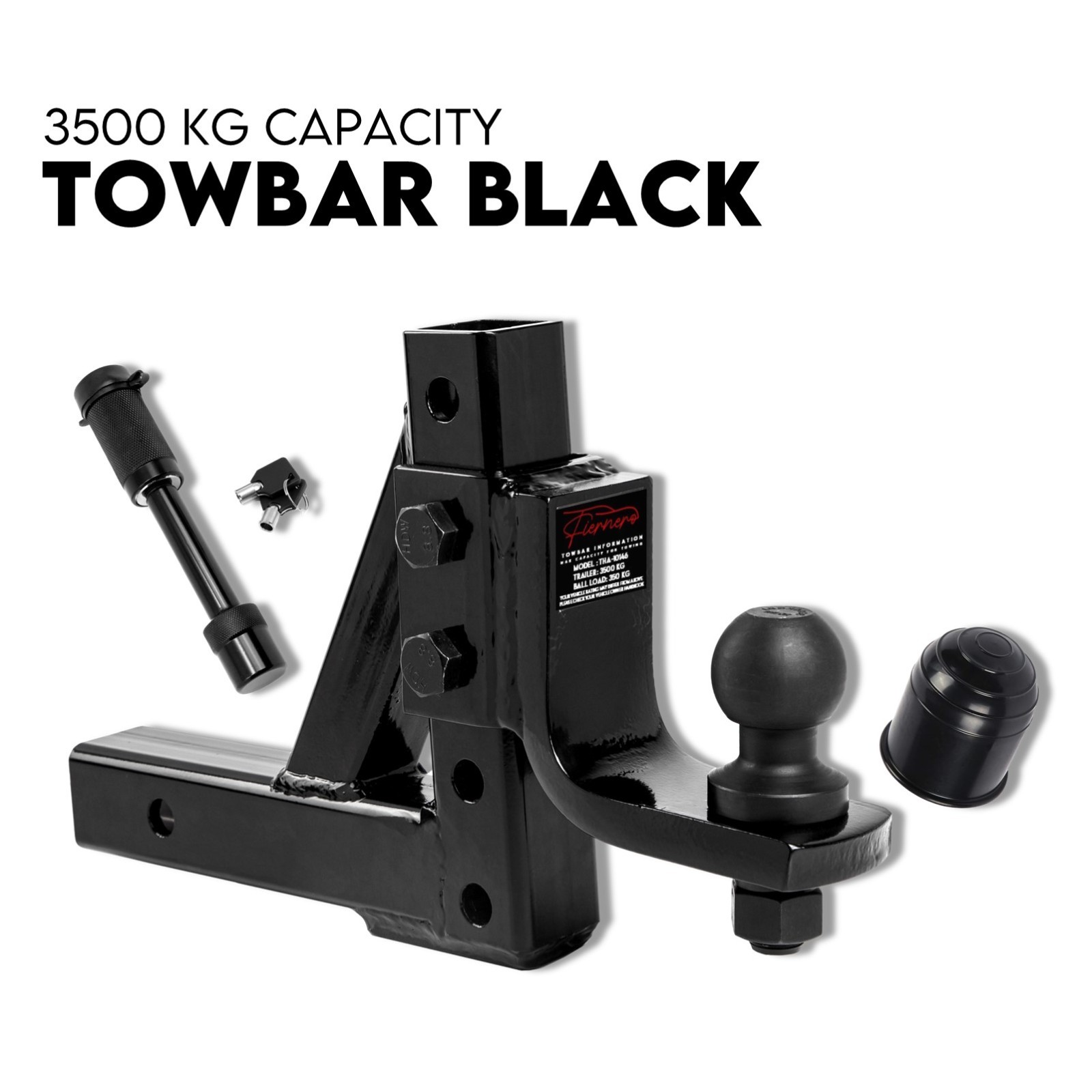 Towbar Adjustable Drop Tow Bar Ball Mount Tongue Hitch Trailer Car 3500KG 50mm - Image 1