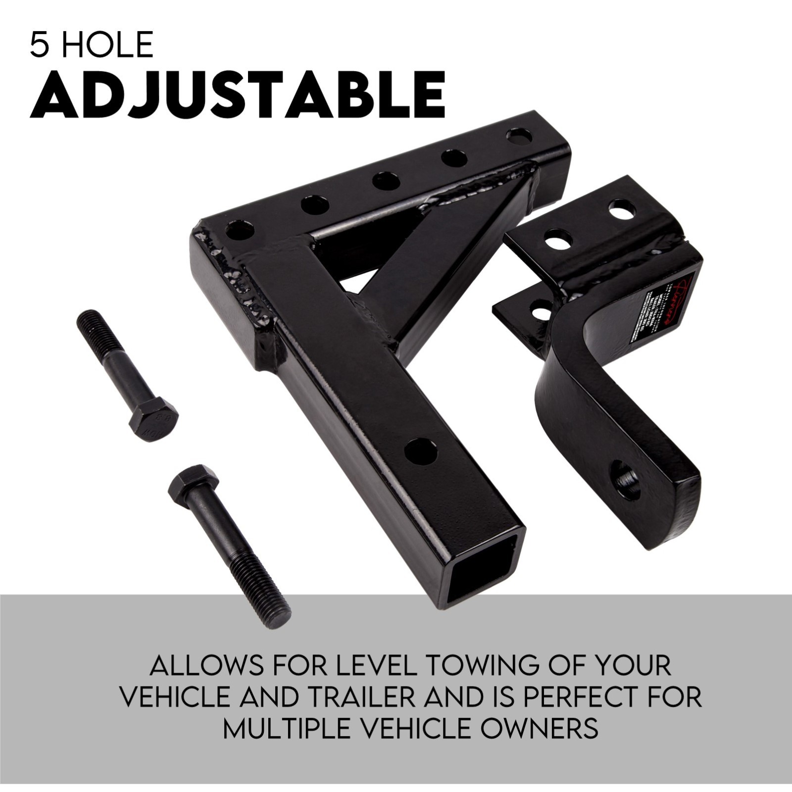 Towbar Adjustable Drop Tow Bar Ball Mount Tongue Hitch Trailer Car 3500KG 50mm - Image 2