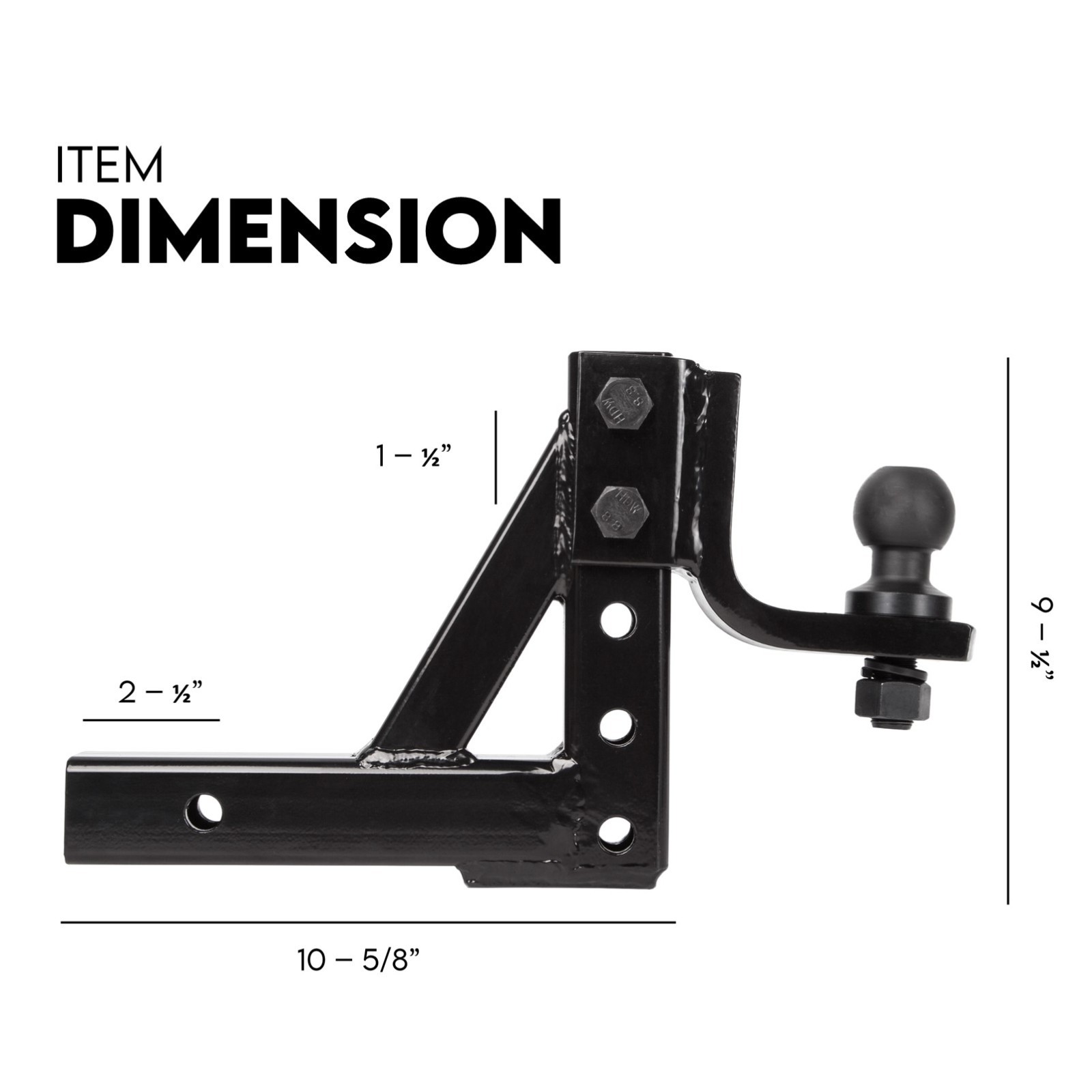 Towbar Adjustable Drop Tow Bar Ball Mount Tongue Hitch Trailer Car 3500KG 50mm - Image 8