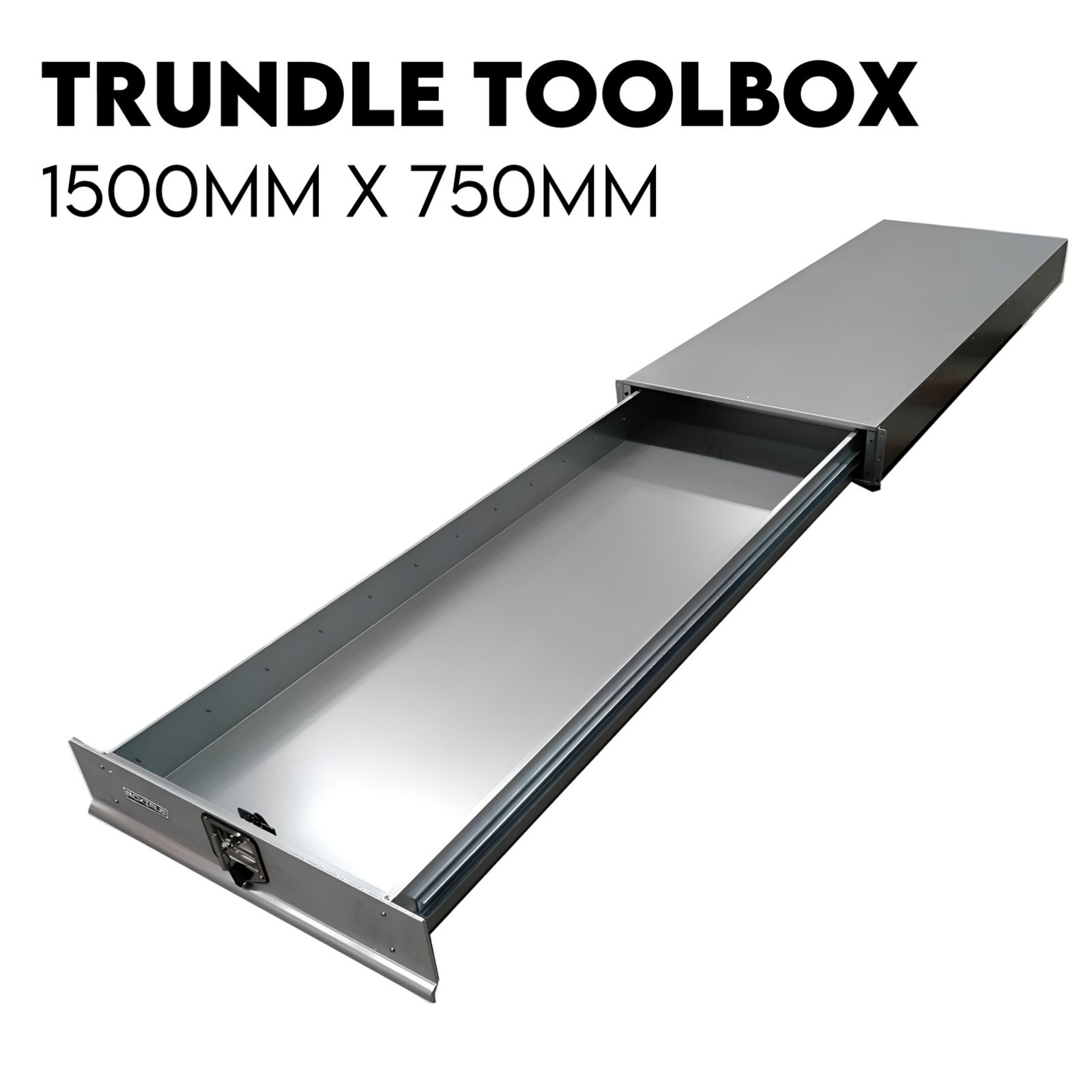 Under Tray Tool Box Trundle Drawer 1500 mm UTE Drawer Dual Extra Cab Toolbox - Image 1