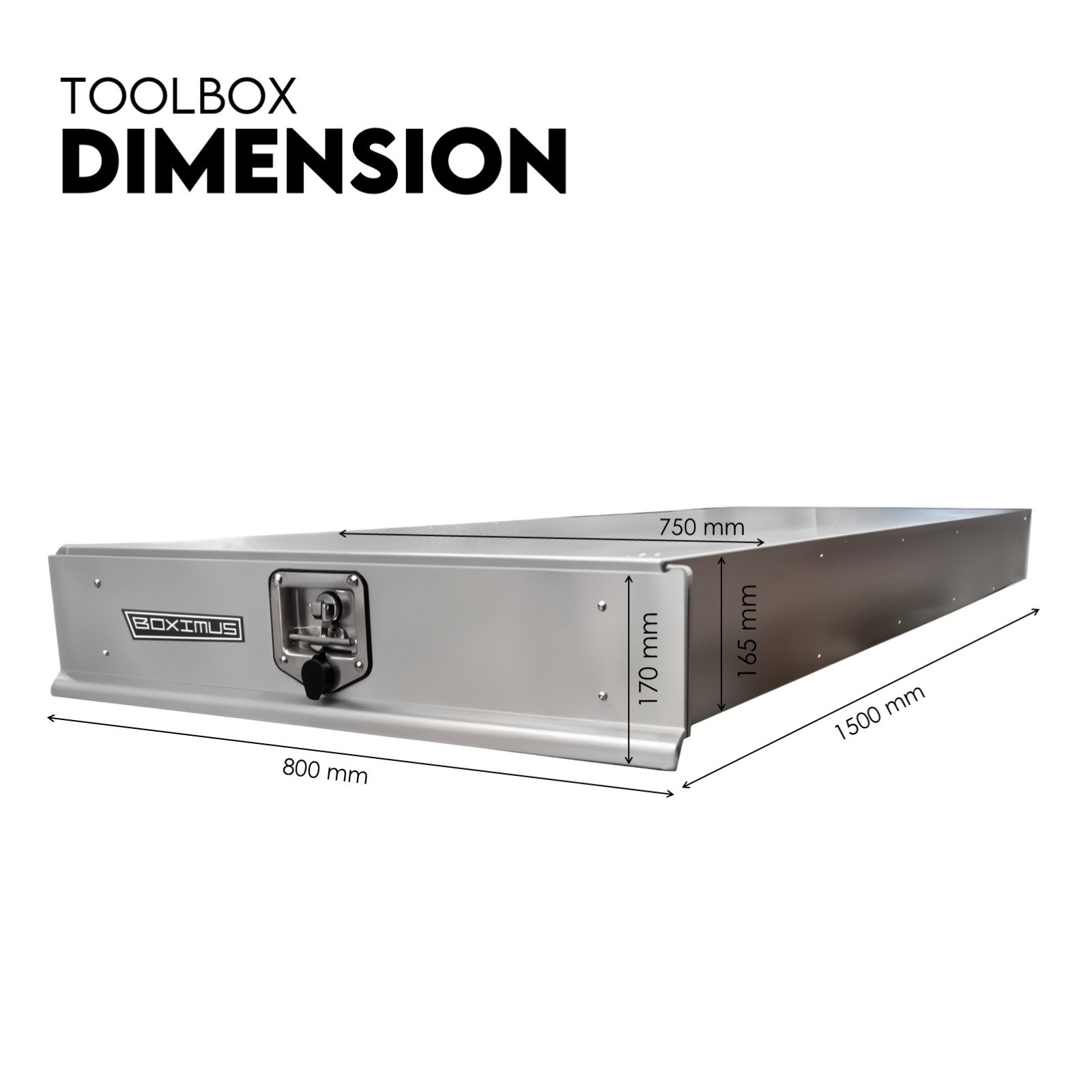 Under Tray Tool Box Trundle Drawer 1500 mm UTE Drawer Dual Extra Cab Toolbox - Image 6