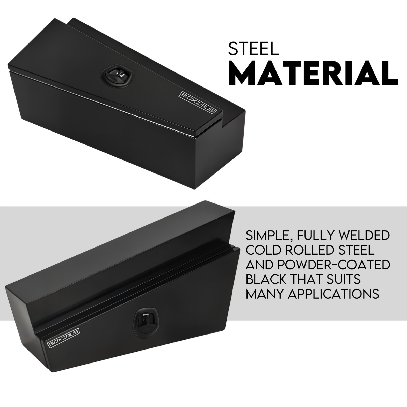 900mm Black Pair of Under Tray Undertray Tool Box Steel Underbody Toolbox Truck - Image 2