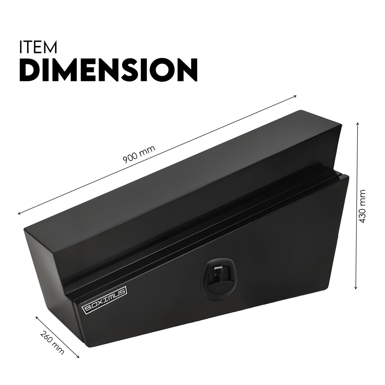 900mm Black Pair of Under Tray Undertray Tool Box Steel Underbody Toolbox Truck - Image 6