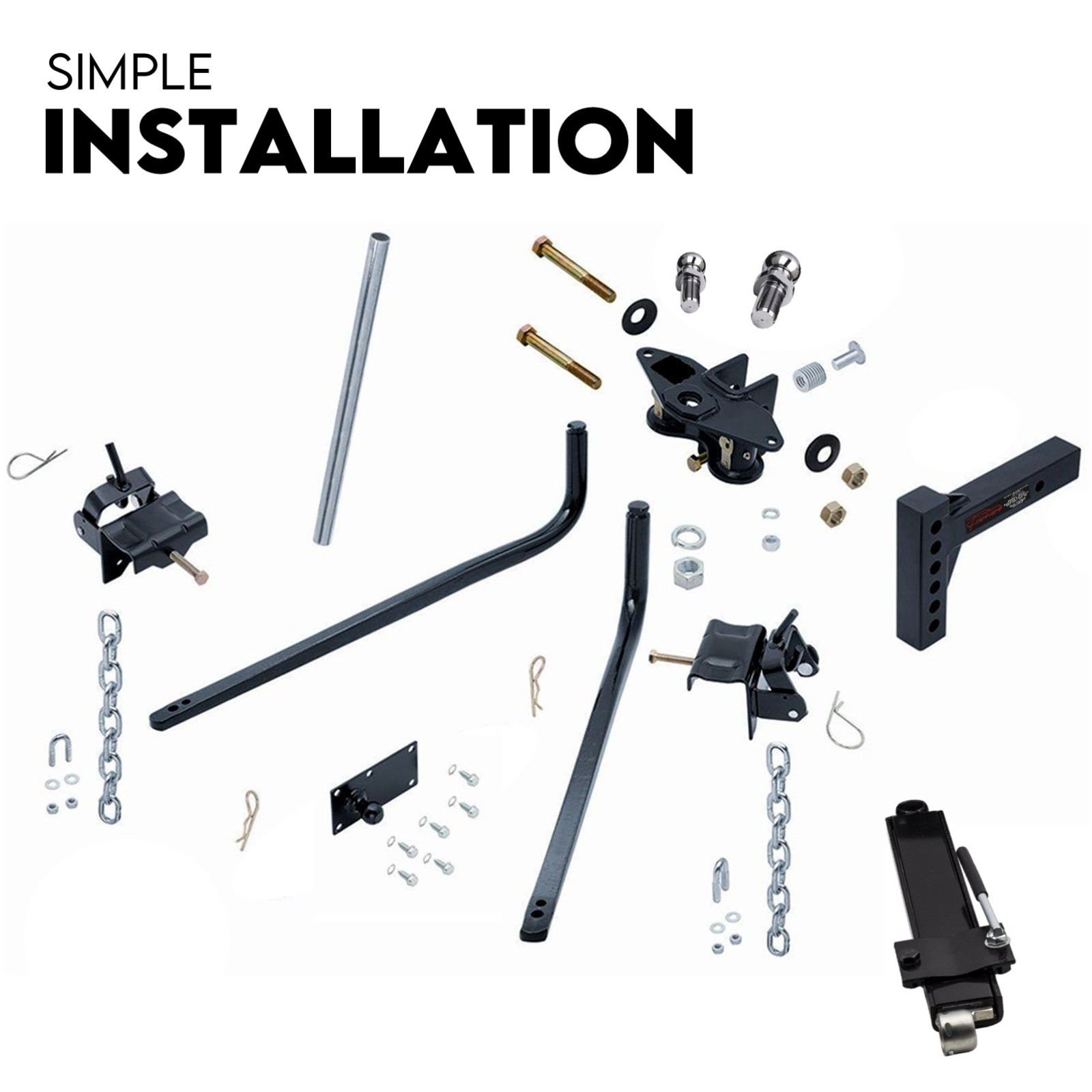 800lbs Weight Distribution Hitch System Load Leveller Caravan Anti Sway Bars - Image 7