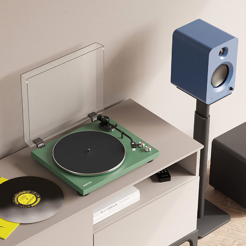 Kanto OBI3 Turntable with Bluetooth 5.3, Preamp, and Pitch Control - Matte Green - Image 2