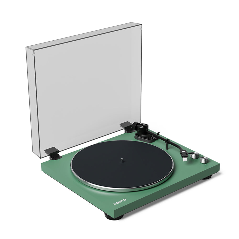 Kanto OBI3 Turntable with Bluetooth 5.3, Preamp, and Pitch Control - Matte Green - Image 5