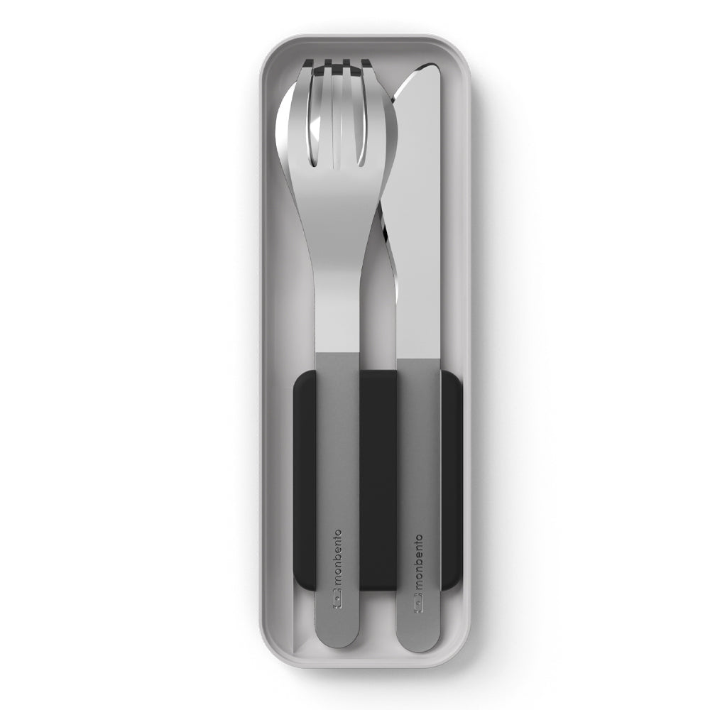 Monbento Mb Slim Box Stainless Steel Cutlery Set - Trio Knife - Black - Image 1