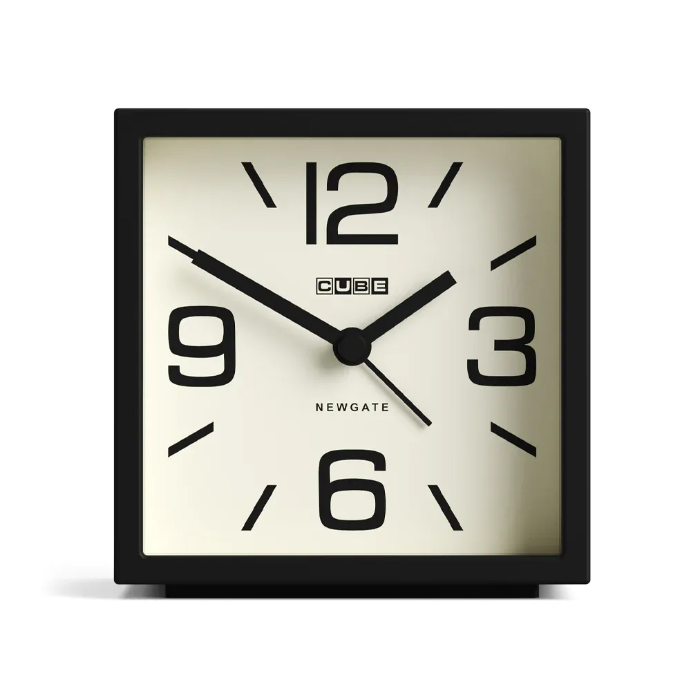 Newgate Cube Mantel Clock-Black - Image 1