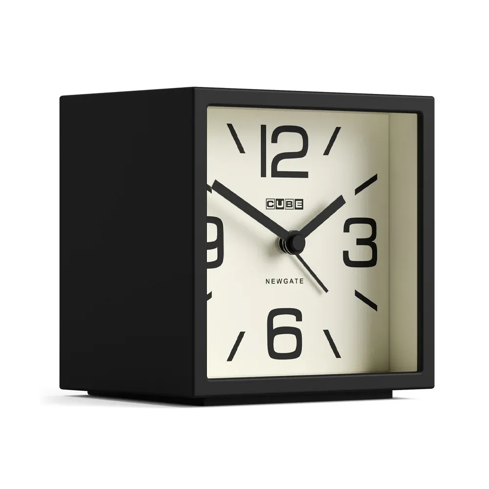 Newgate Cube Mantel Clock-Black - Image 3
