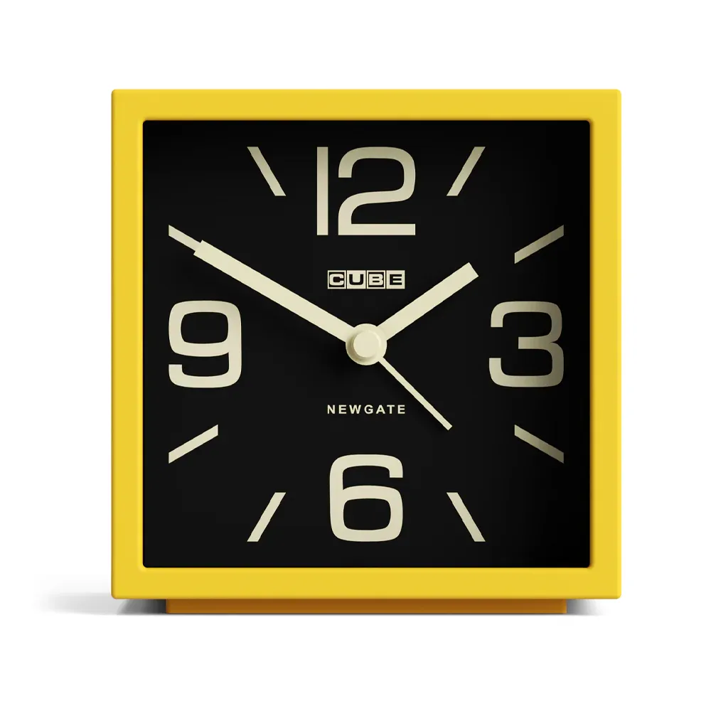 Newgate Cube Mantel Clock-Citrus Yellow - Image 1