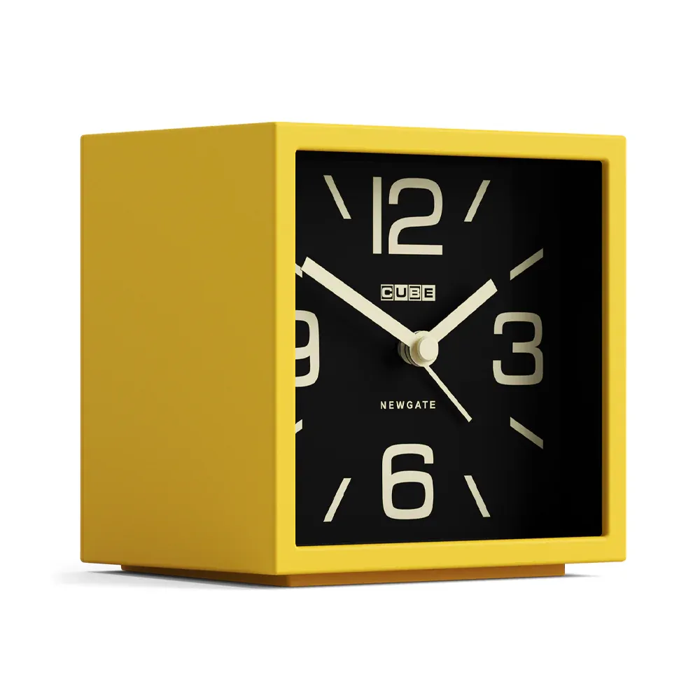 Newgate Cube Mantel Clock-Citrus Yellow - Image 3