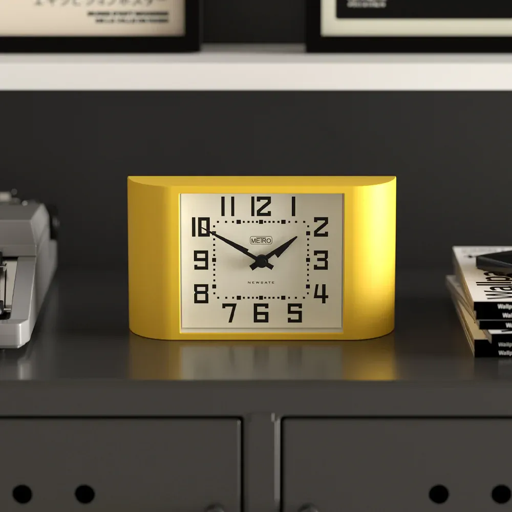 Newgate Mini Metro Mantel Clock-Yellow - Image 4