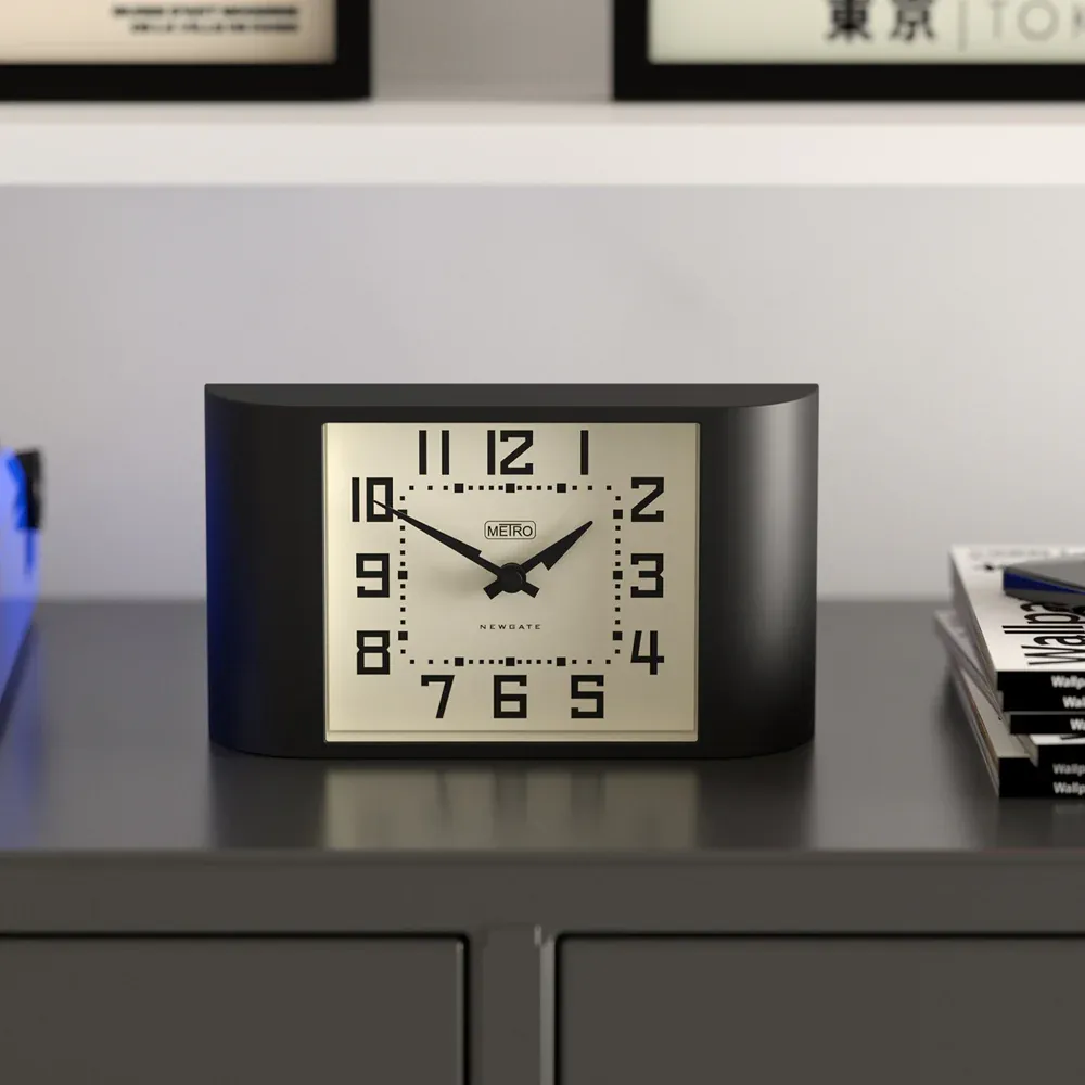 Newgate Mini Metro Mantel Clock-Black - Image 2