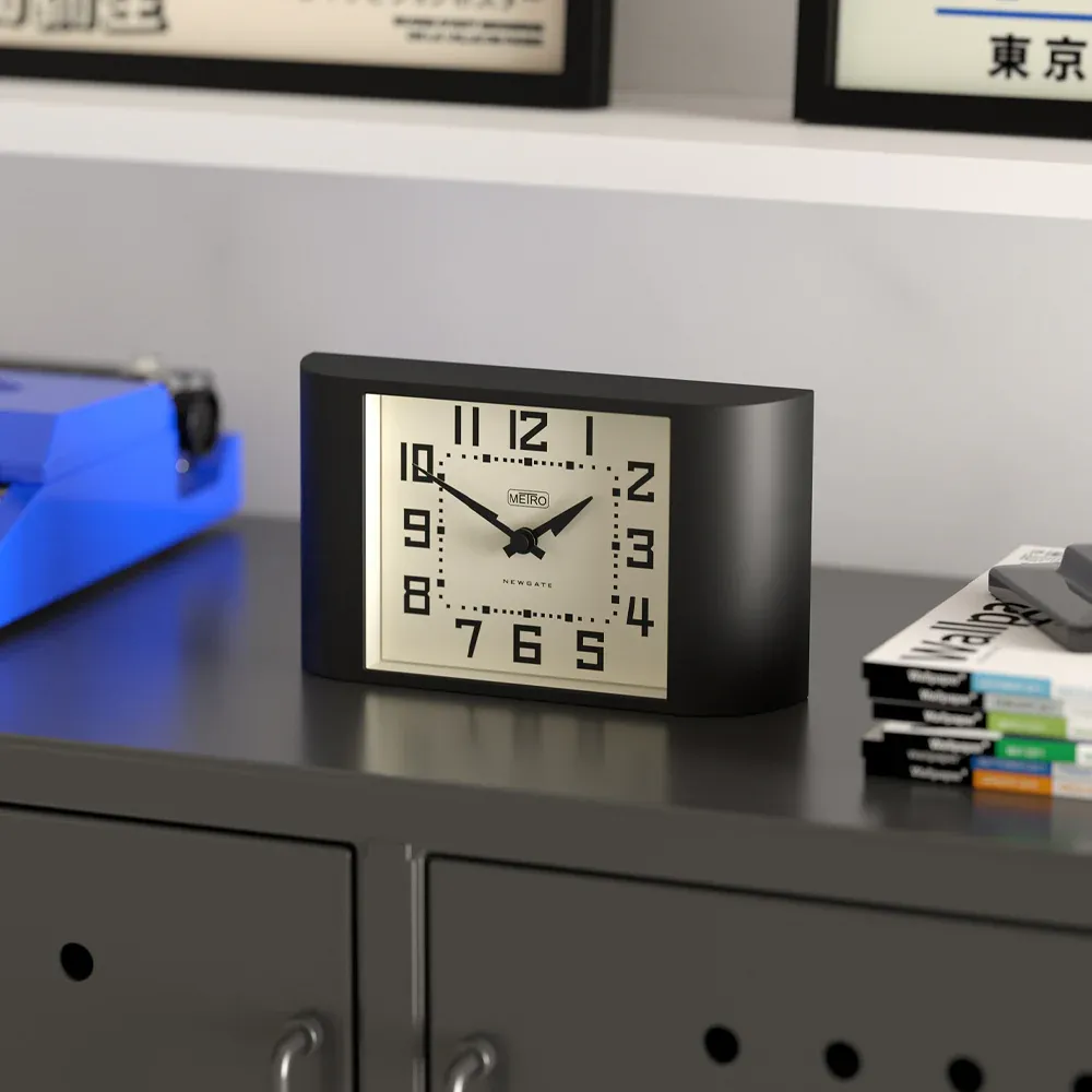 Newgate Mini Metro Mantel Clock-Black - Image 4