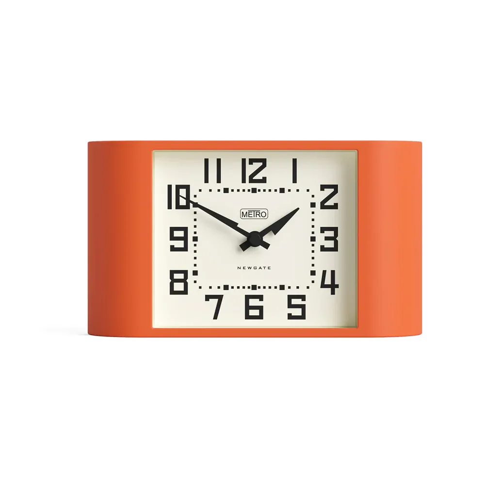 Newgate Mini Metro Mantel Clock-Pumpkin Orange - Image 1