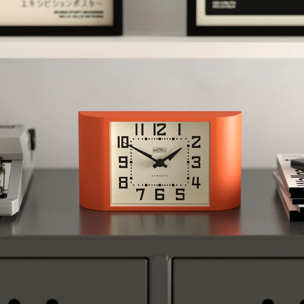 Newgate Mini Metro Mantel Clock-Pumpkin Orange - Image 2