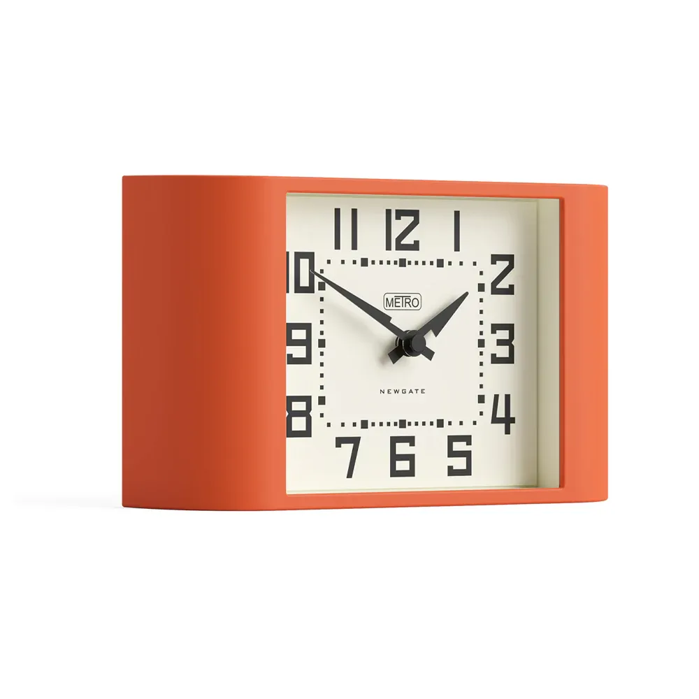 Newgate Mini Metro Mantel Clock-Pumpkin Orange - Image 3