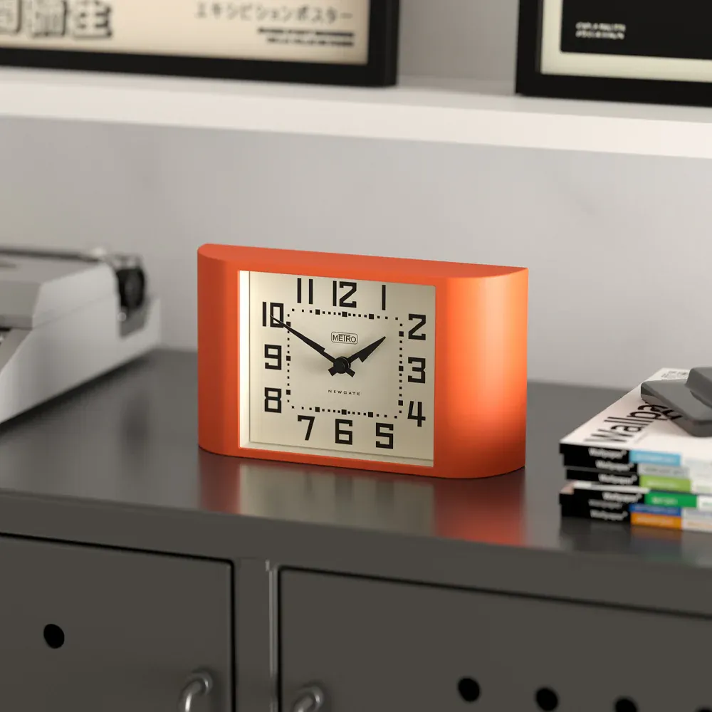 Newgate Mini Metro Mantel Clock-Pumpkin Orange - Image 4